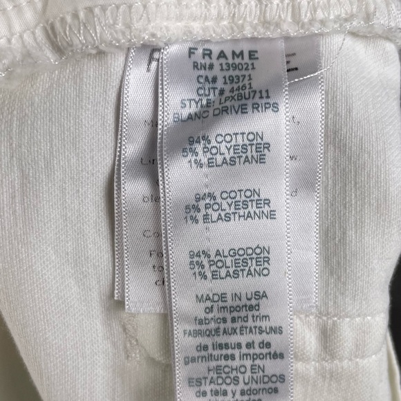 Frame Jeans Womens 26 White Le Pixie Beau Distressed Boyfriend Blanc Drive Rips - Picture 11 of 12